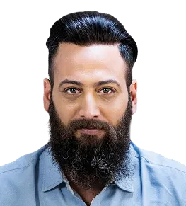 Chandan Singh, wearing a thick jet-black hair system